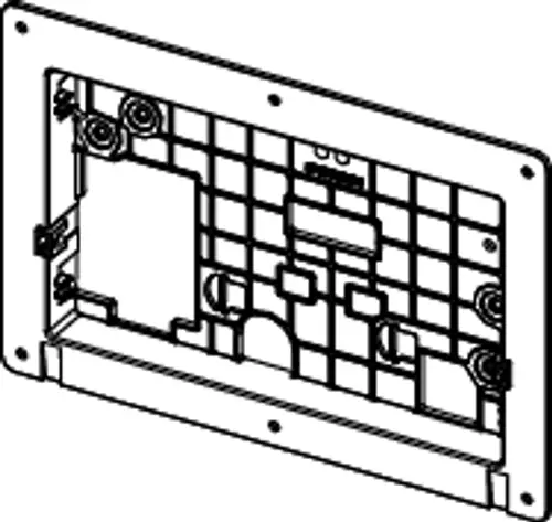 TECE Befestigungsrahmen, metallisches Teil mit strukturiertem Innendesign und Befestigungselementen, geeignet für verschiedene Anwendungen.